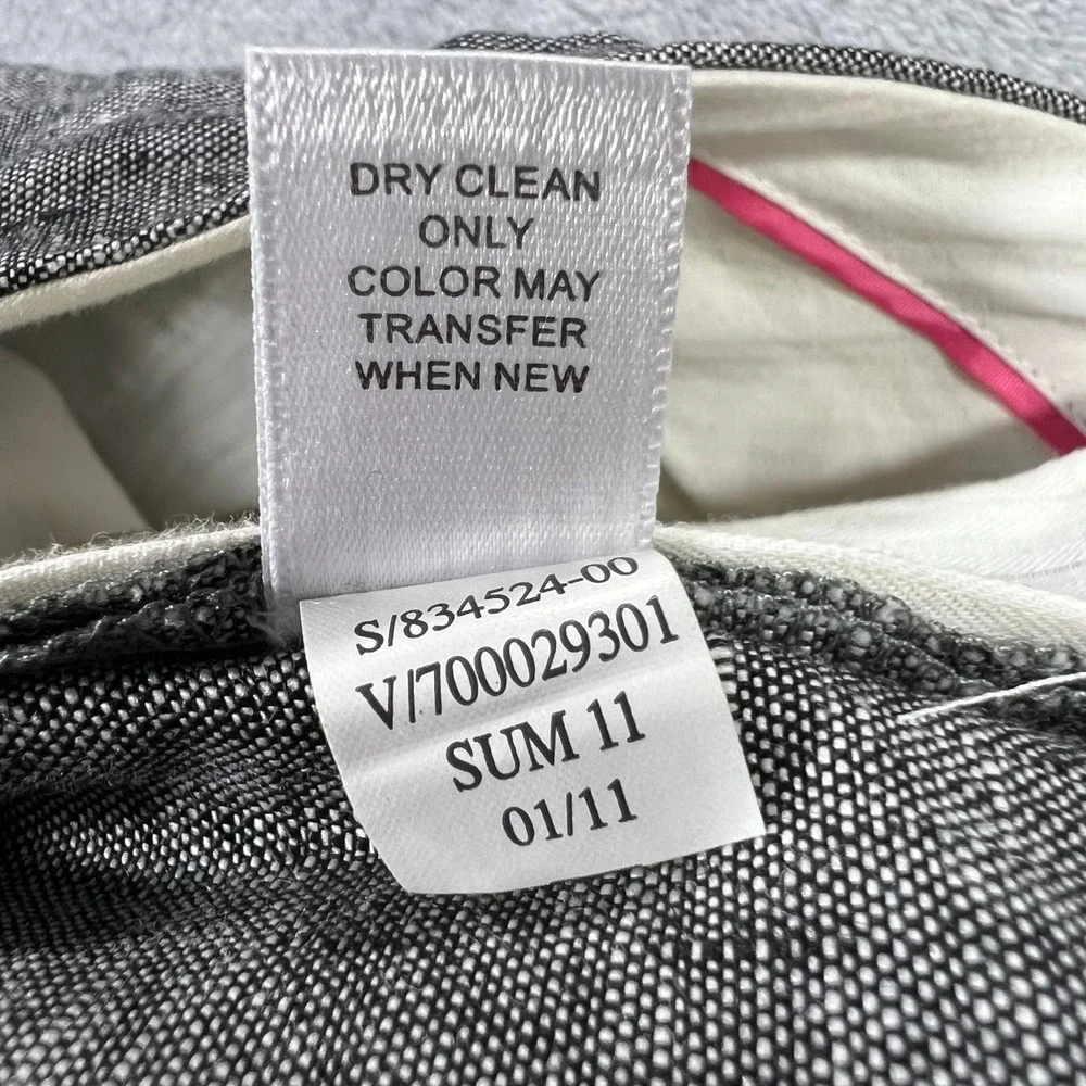 BANANA REPUBLIC Jackson Fit Pants Womens 6 Grey Good 100 Linen Summer 2011